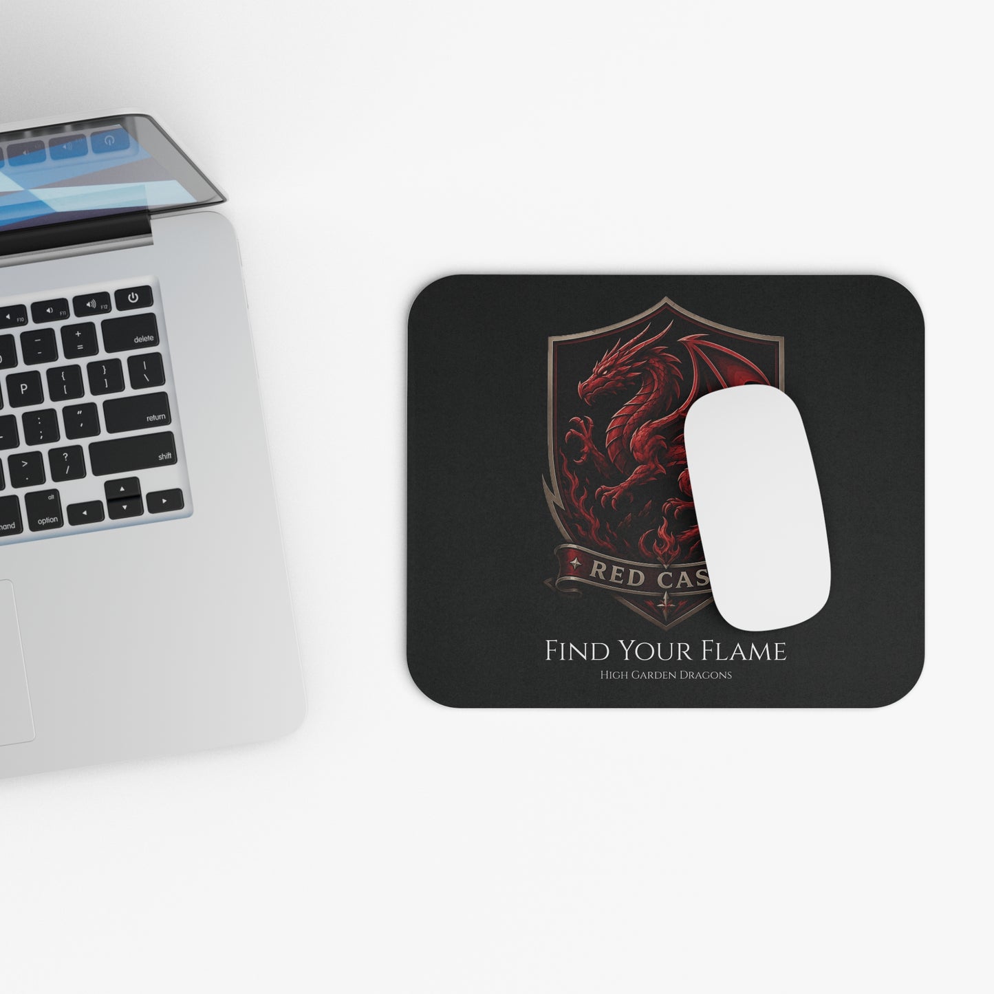 Red Caste Dragon Mouse Pad — 'Find Your Flame'