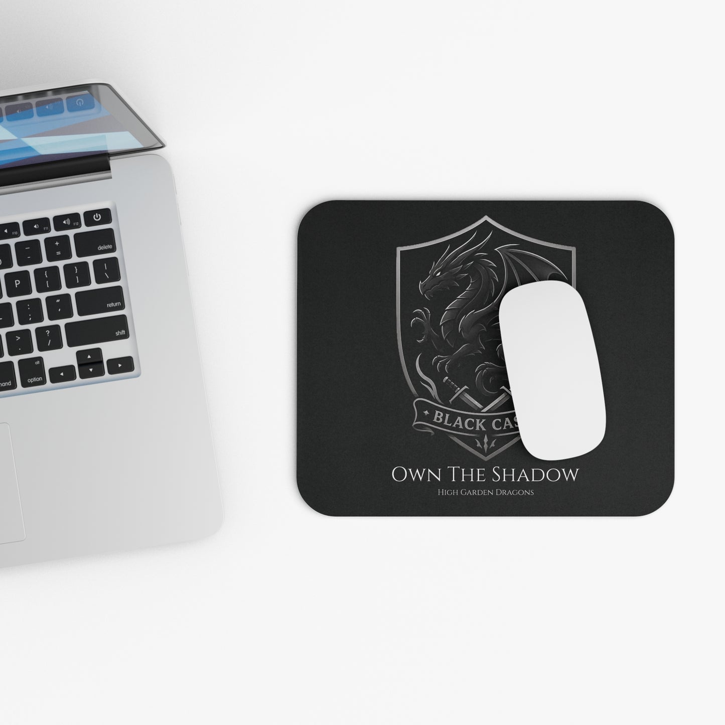 Black Caste Dragon Mouse Pad — 'Own The Shadow'