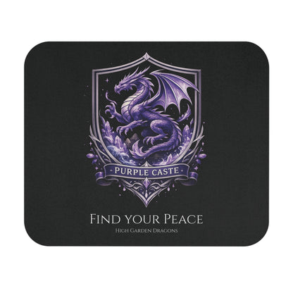 Purple Caste Dragon Mouse Pad — 'Find Your Peace'