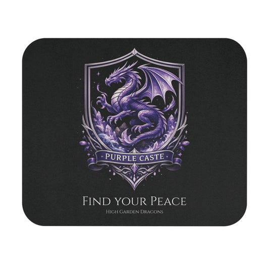 Purple Caste Dragon Mouse Pad — 'Find Your Peace'