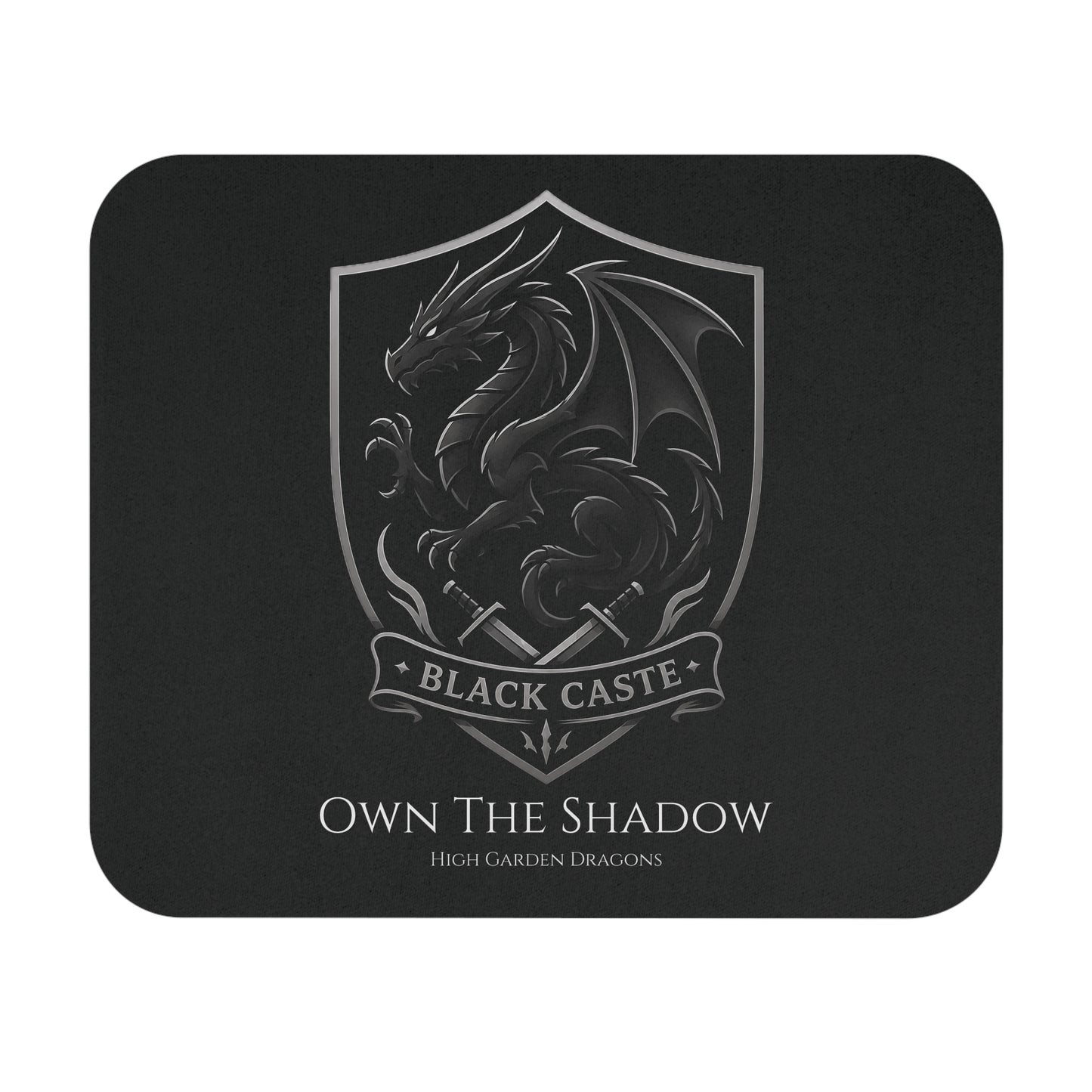 Black Caste Dragon Mouse Pad — 'Own The Shadow'