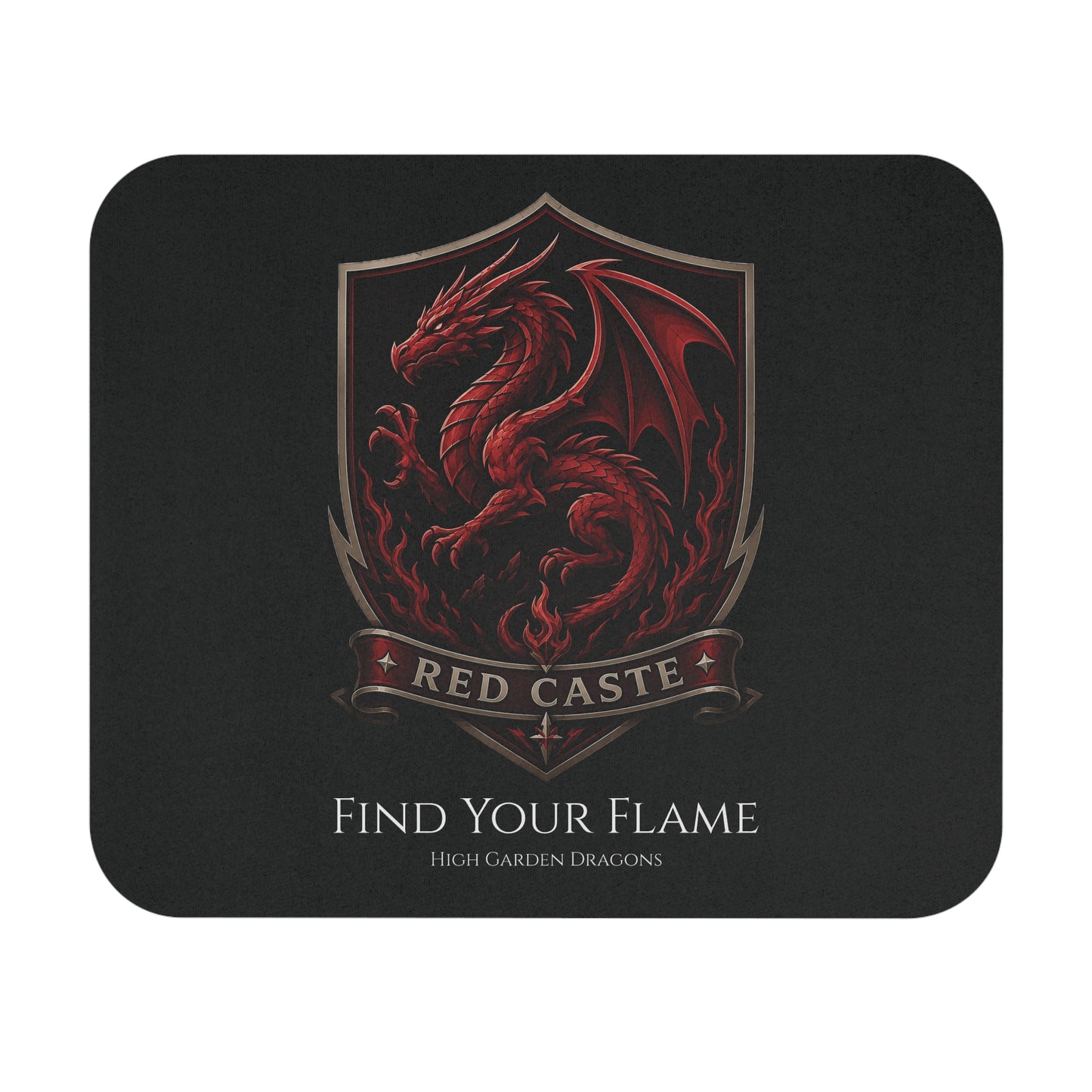 Red Caste Dragon Mouse Pad — 'Find Your Flame'