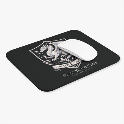 White Caste Dragon Mouse Pad — 'Find Your Pixie'