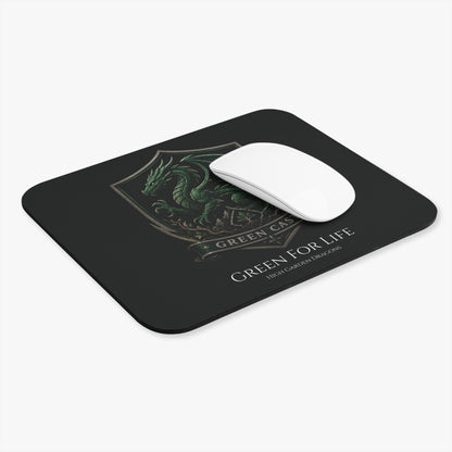 Green Caste Dragon Mouse Pad — 'Green For Life'