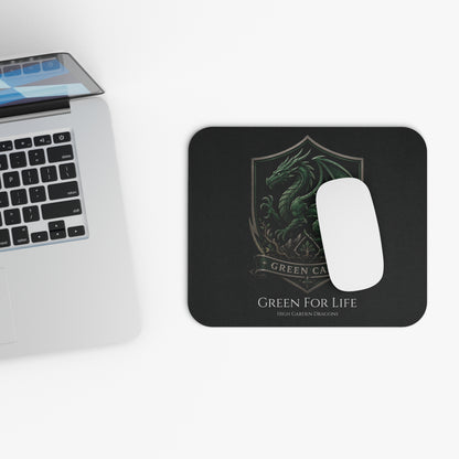Green Caste Dragon Mouse Pad — 'Green For Life'