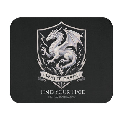 White Caste Dragon Mouse Pad — 'Find Your Pixie'