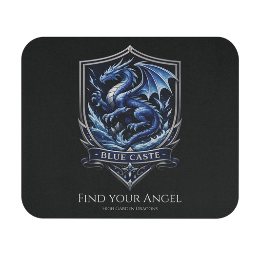Blue Caste Dragon Mouse Pad — 'Find Your Angel'