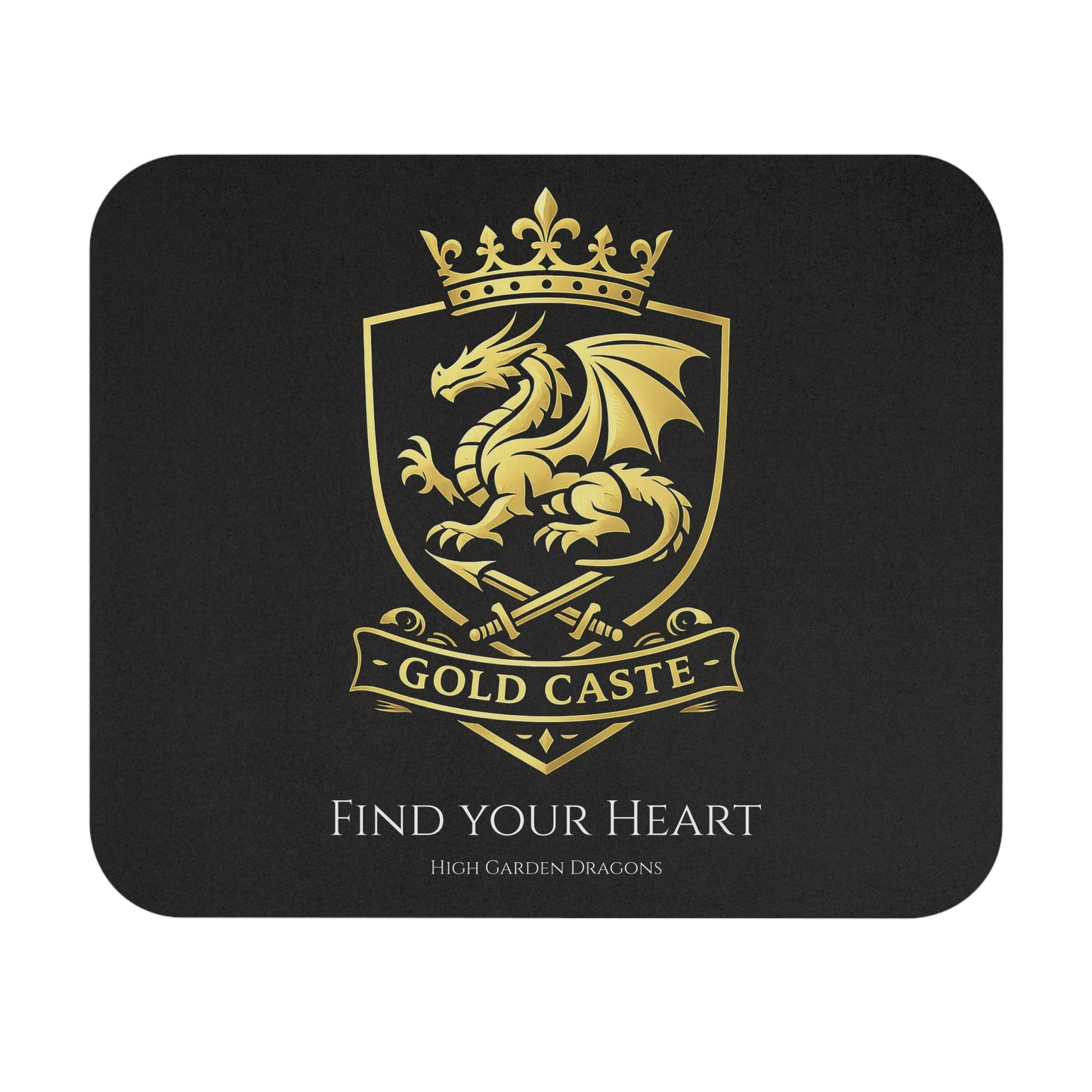 Gold Caste Dragon Mouse Pad — 'Find Your Heart'