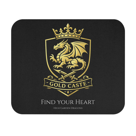 Gold Caste Dragon Mouse Pad — 'Find Your Heart'
