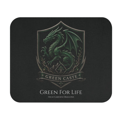 Green Caste Dragon Mouse Pad — 'Green For Life'