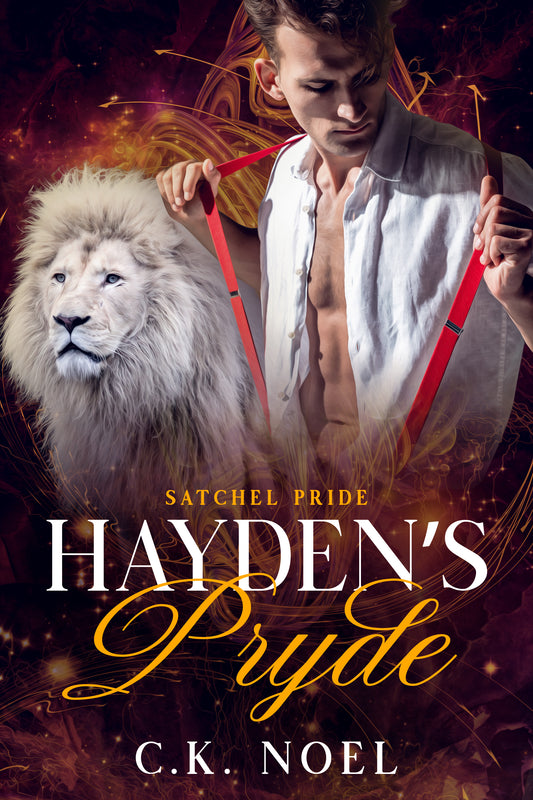 Book cover of 'Hayden's Pryde' featuring a person with a lion and the author's name.
